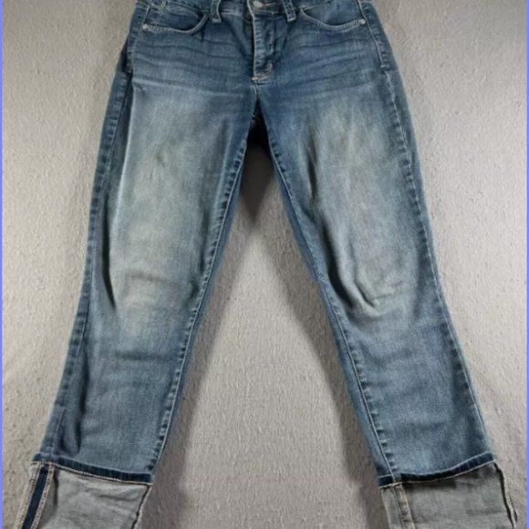 Preloved NYDJ Crop and cuffed size 6 jeans tummy tuck - Picture 1 of 5